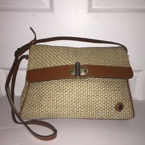 Vintage John Romain Handbag Novelty Straw Leather
